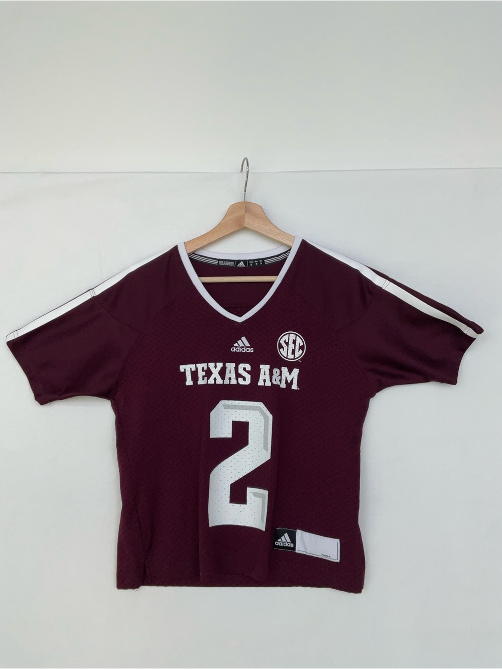 adidas  Texas A&M #2 Short Sleeve Jersey Top